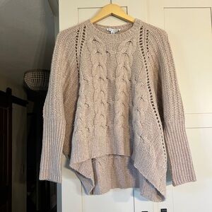Autumn Cashmere chunky cable knit sweater, 100% pure cashmere, size XS